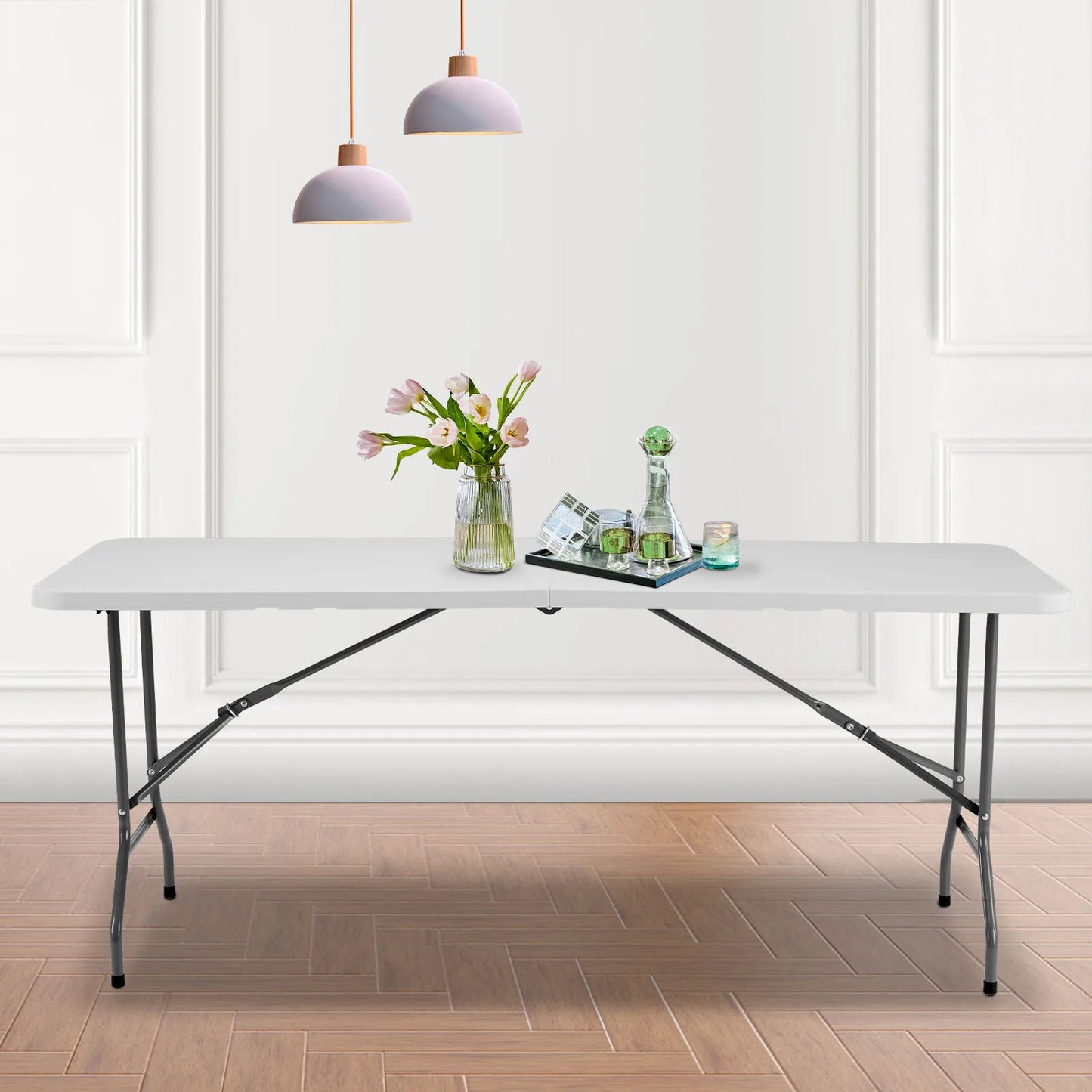 JHK Portable Folding Table Outdoor Indoor Heavy Duty Carrying Handle