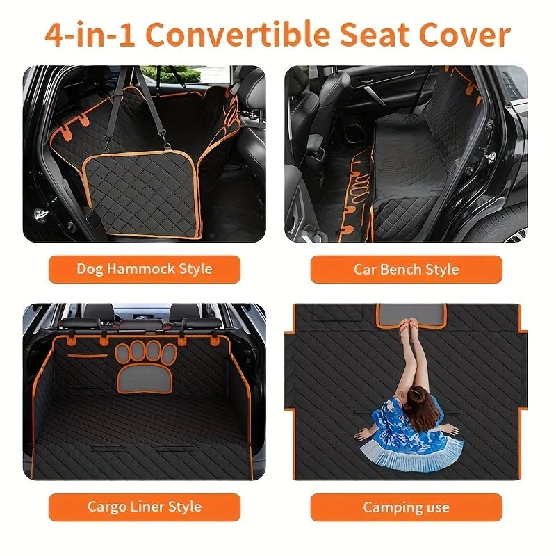 NONECN Dog Seat Cover Hammock For Cars Waterproof Heavy Duty