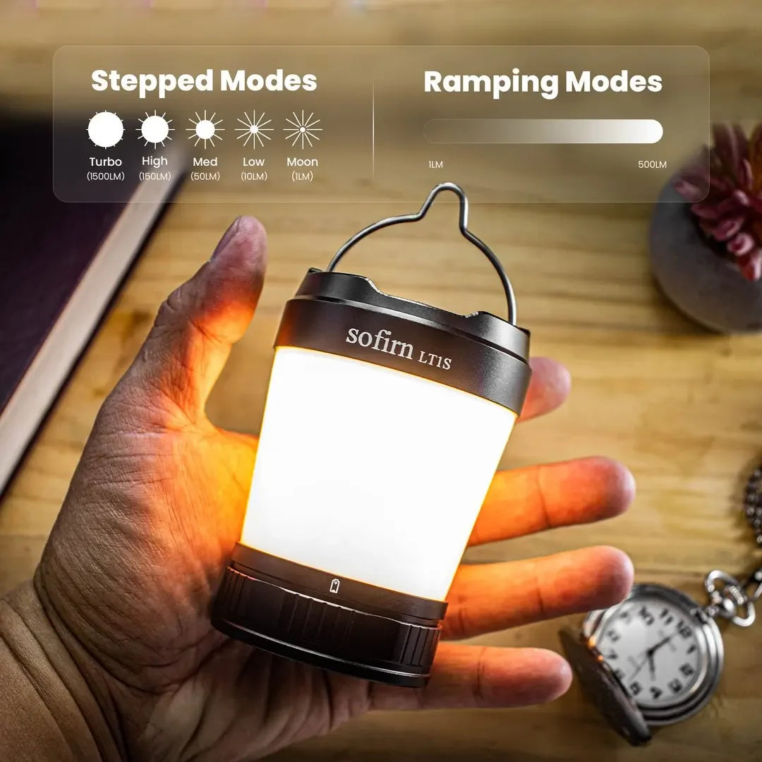Sofirn LT1S Camping Light USB C 21700 Rechargeable Powerful Torch Portable Emergency Lantern 2700K-6500K with Reverse Charging