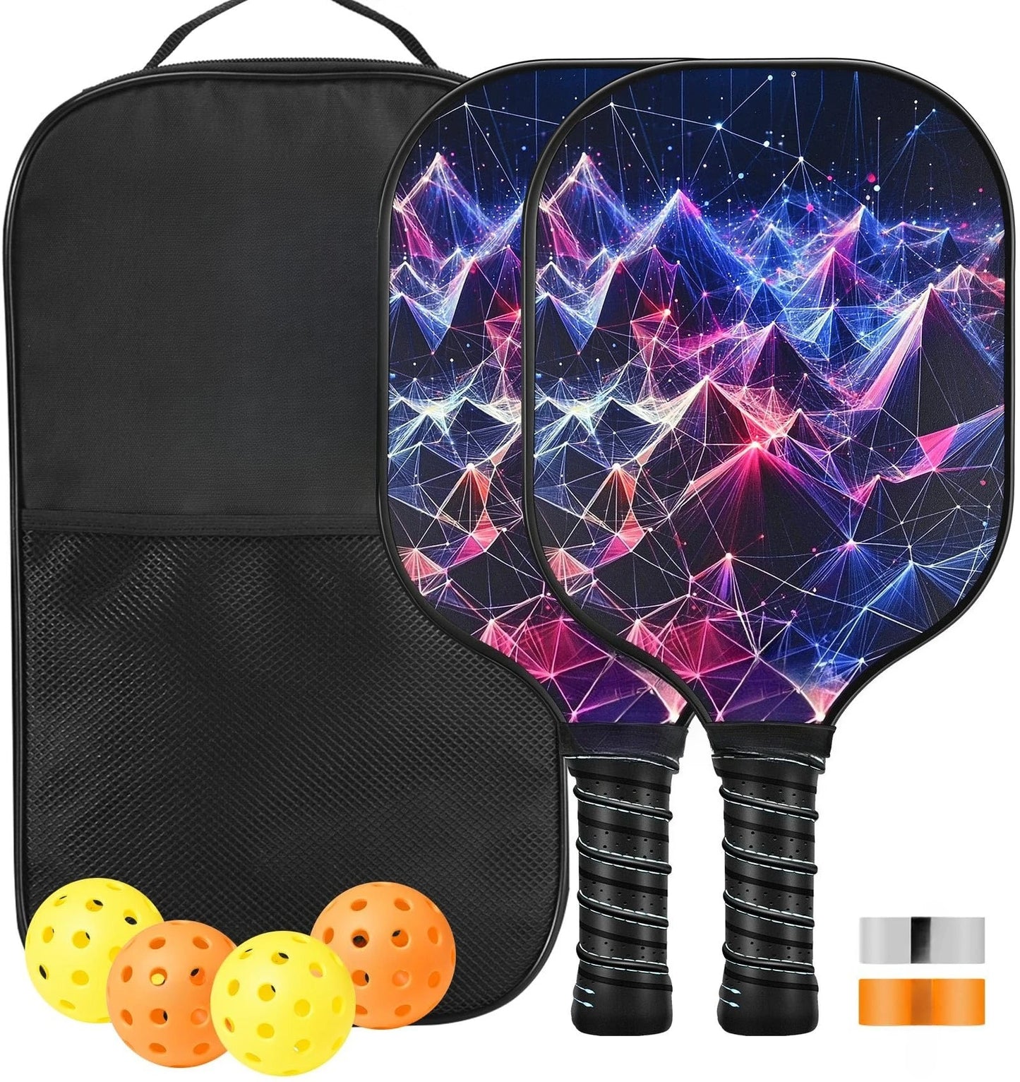 Lightweight Fiberglass Pickleball Paddle Set With Carry Bag