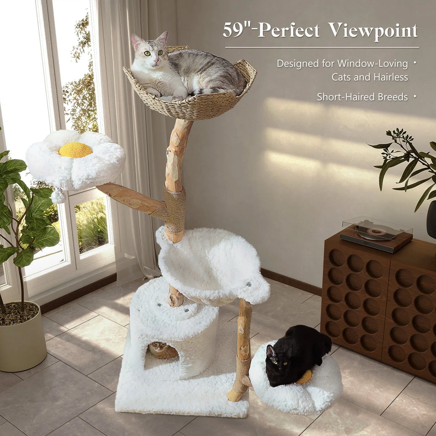 PAWZ Road Large Cat Tree Tower With Sisal Post Basket