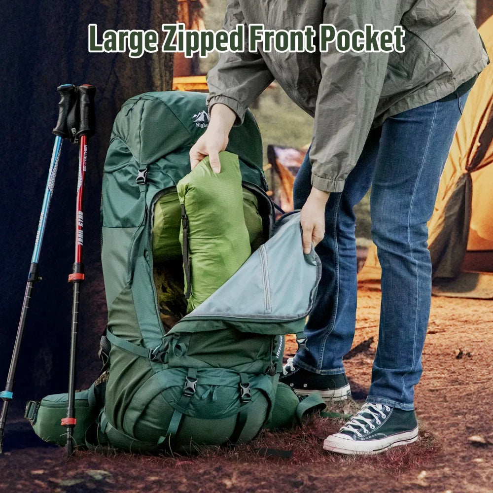 Night Cat Internal-frame Hiking Backpack: 100L Large Camping Backpack for Men Women Hiking Climbing Traveling Waterproof Rain Cover