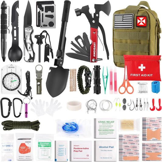 256 In 1 Survival First Aid Kit Featuring Molle Pouch