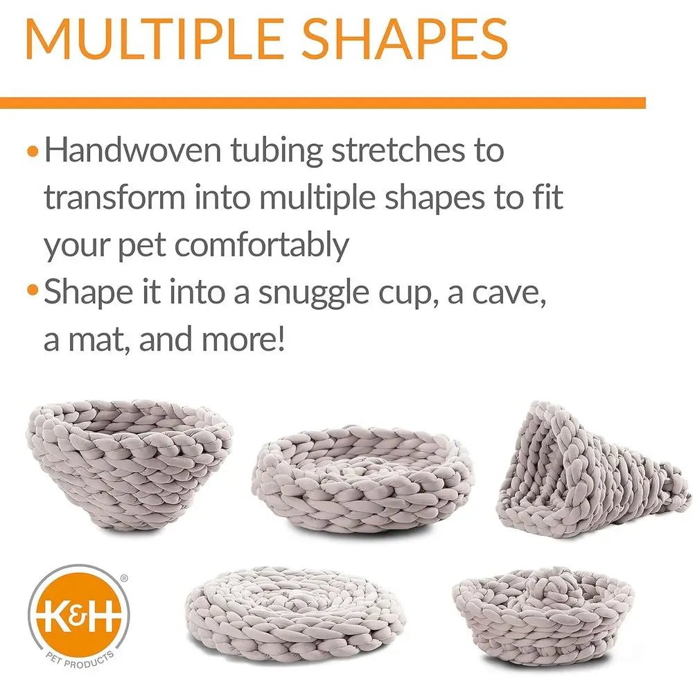 Handwoven Knitted Round Flexible Pet Bed For Indoor Cats