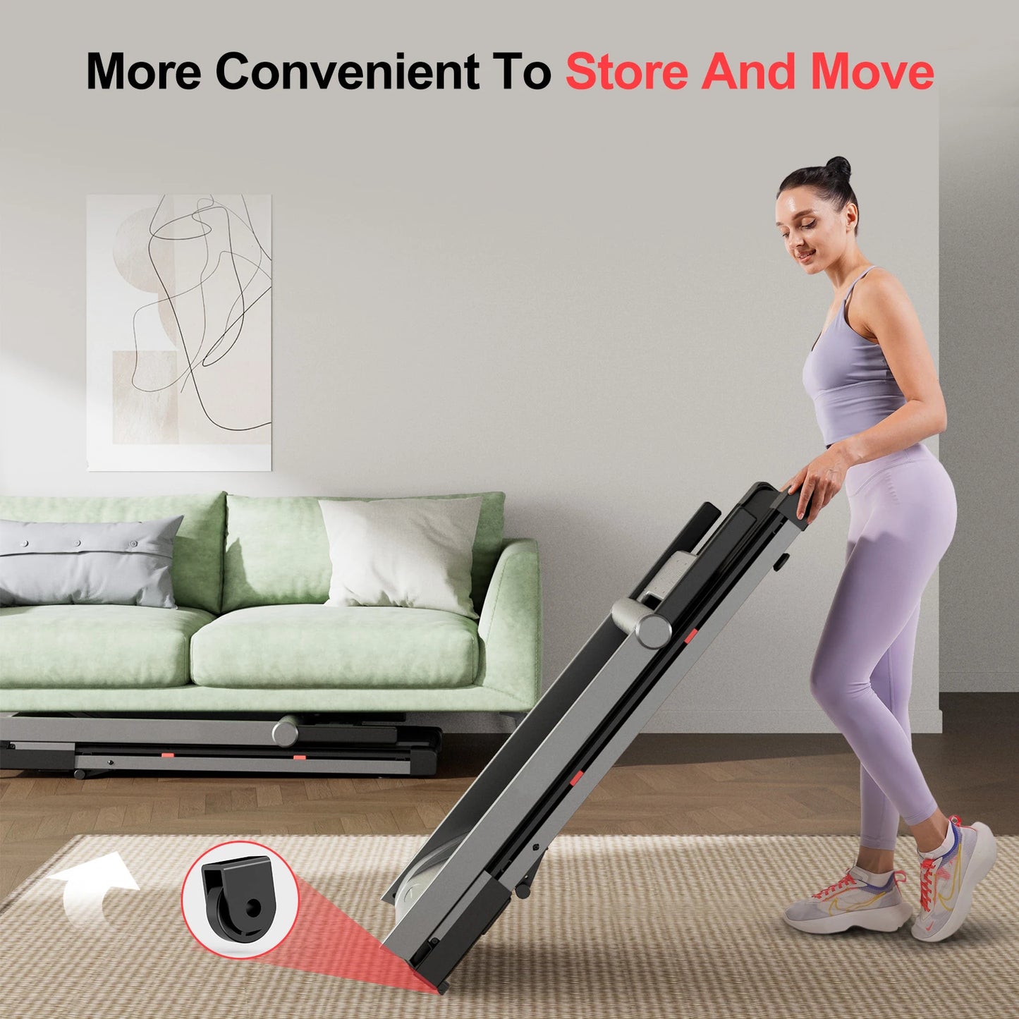 Superun Foldable Incline Treadmill With Touch Screen And App Monitoring