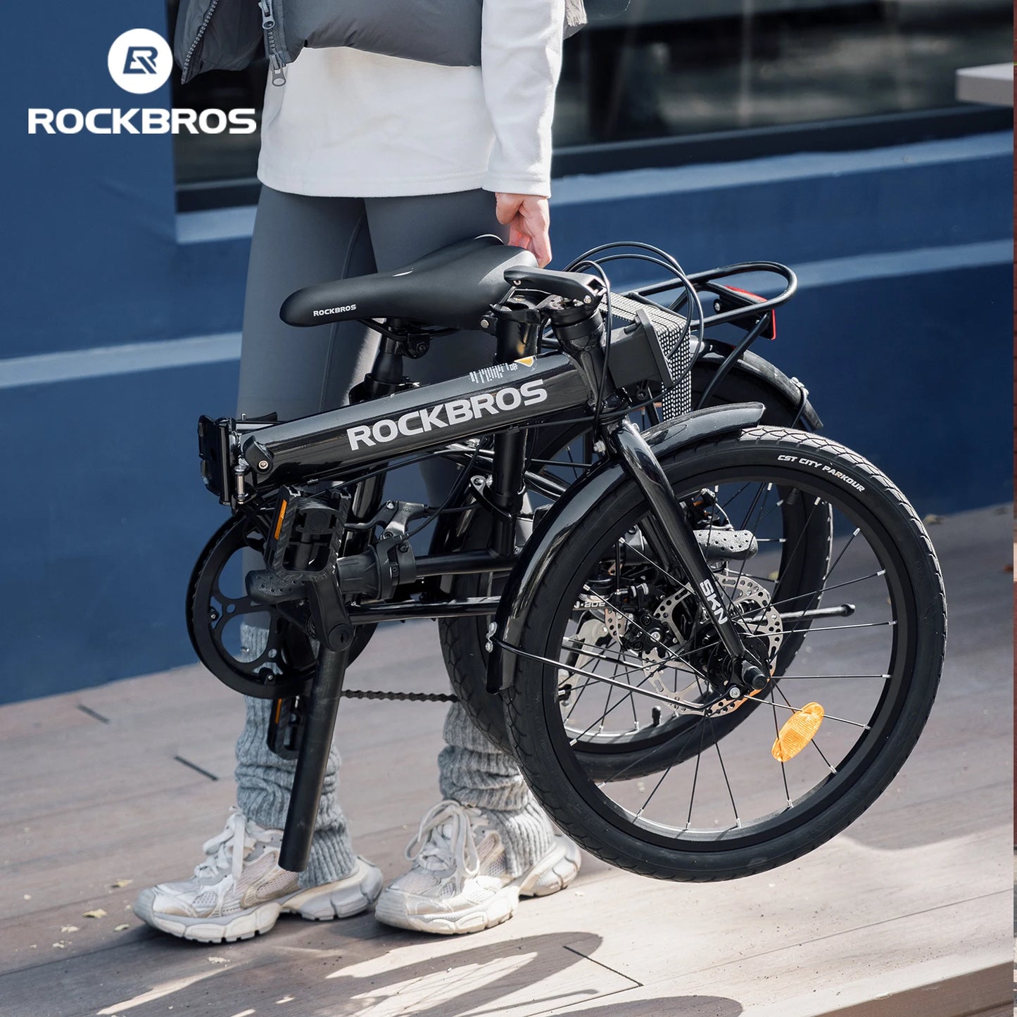 ROCKBROS Folding Bike 7Speed Disc Brake Carbon Steel Frame