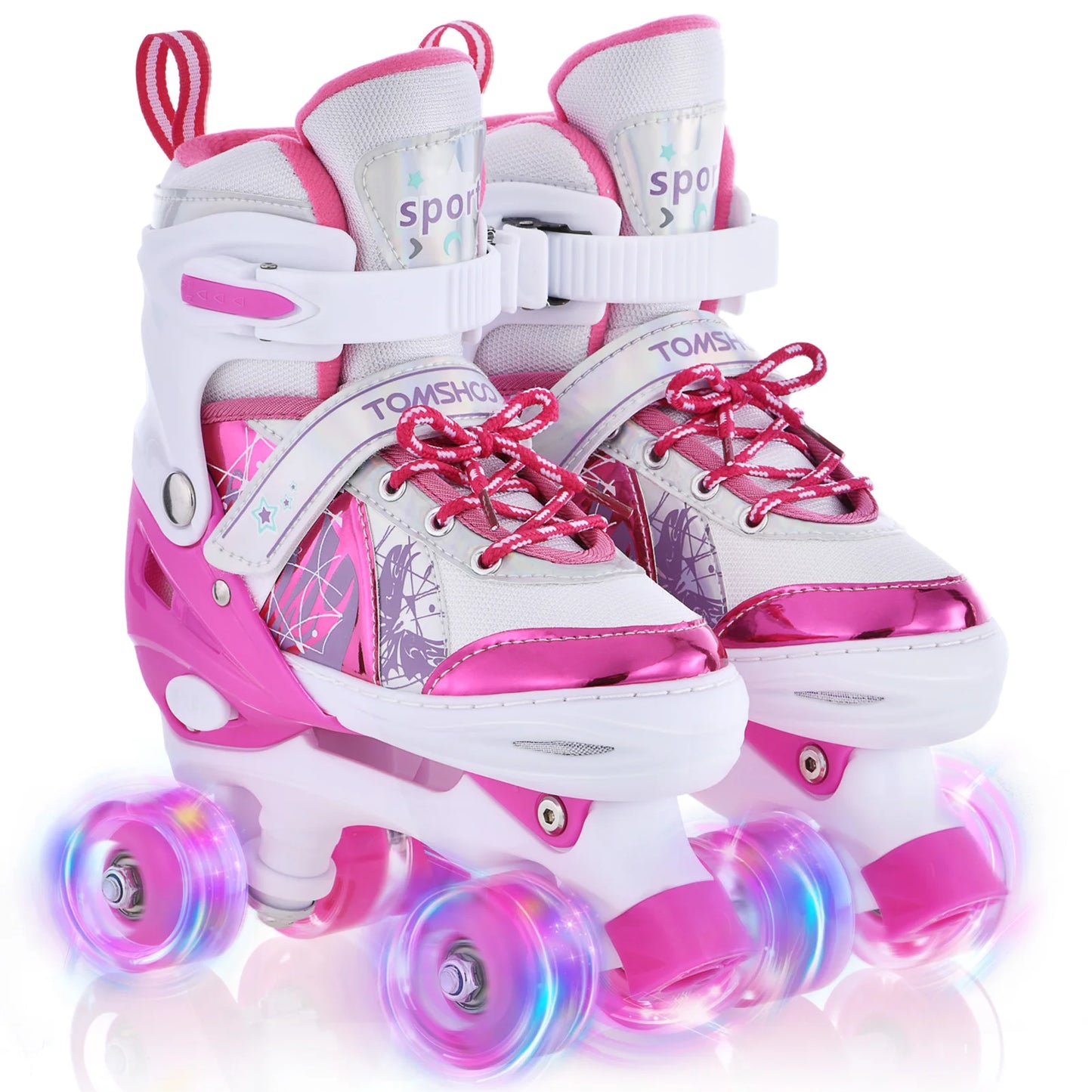 Kids Light Up Luminous Roller Skates With Adjustable Fit