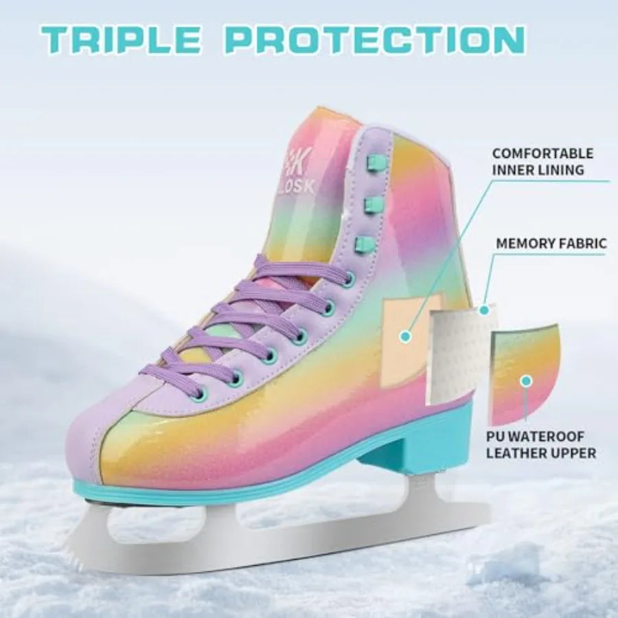 Premium Leather Figure Ice Skates For Women And Youth