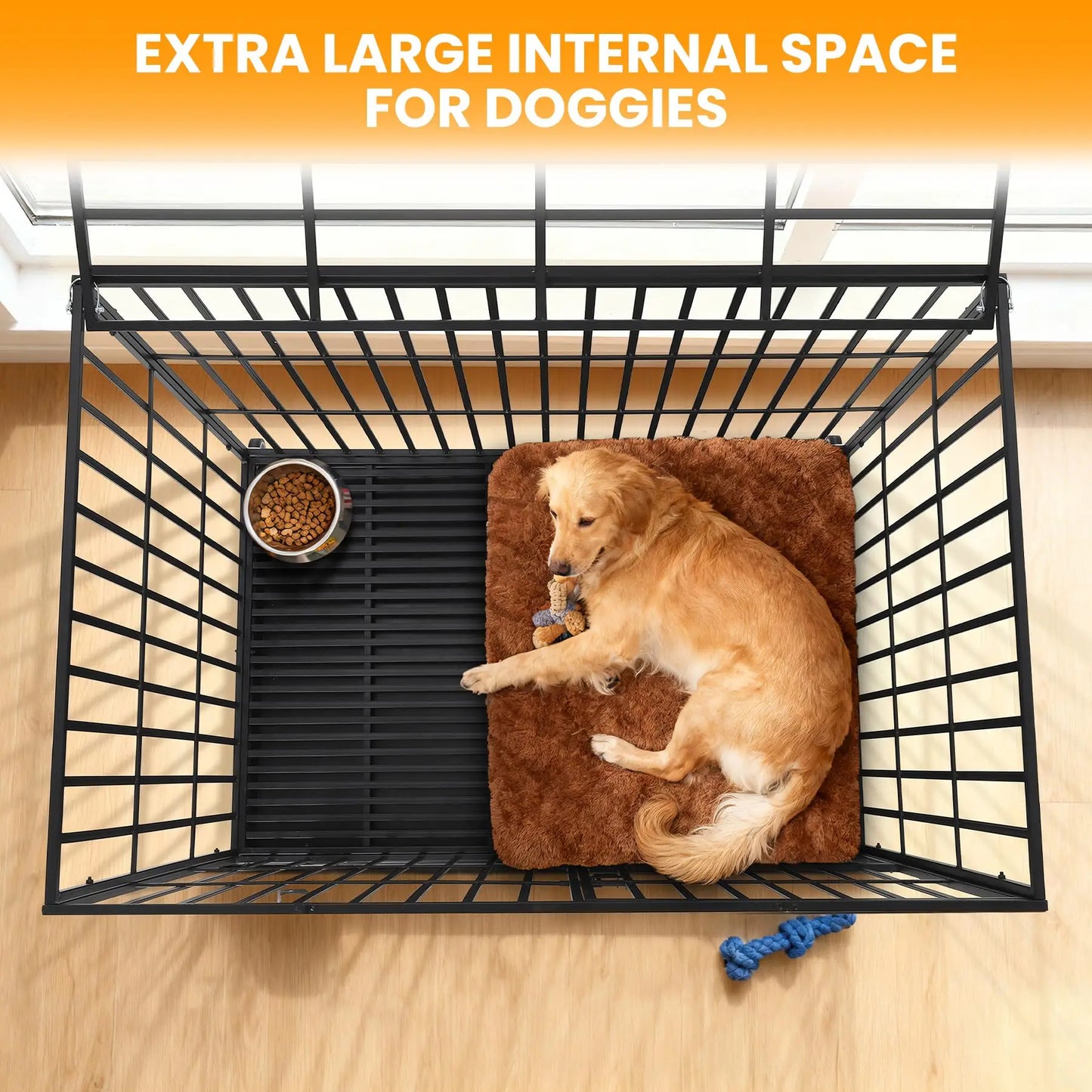 HiMISS Heavy Duty EscapeProof Metal Dog Crate With Three Doors