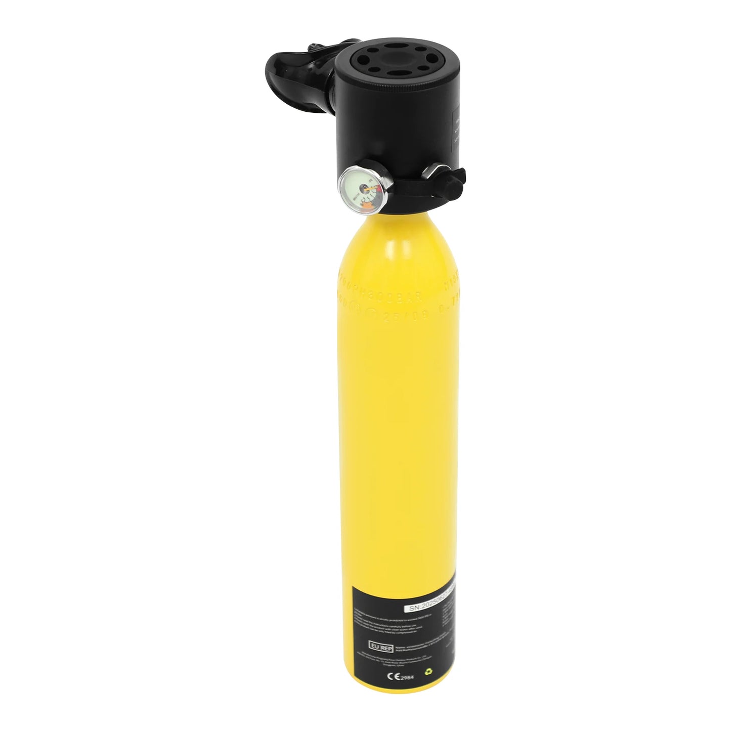 0.5L Mini Scuba Tank Diving Air Tank, Portable Underwater Breathing Apparatus for Shallow Snorkeling, Water Rescue,  with Manual Pump, Emergency Backup, Anti-Drop Strap