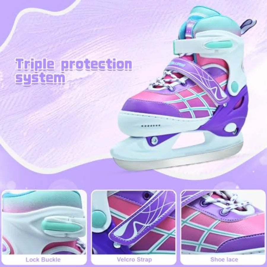 Adjustable Ice Skates for Boys and Girls Beginners