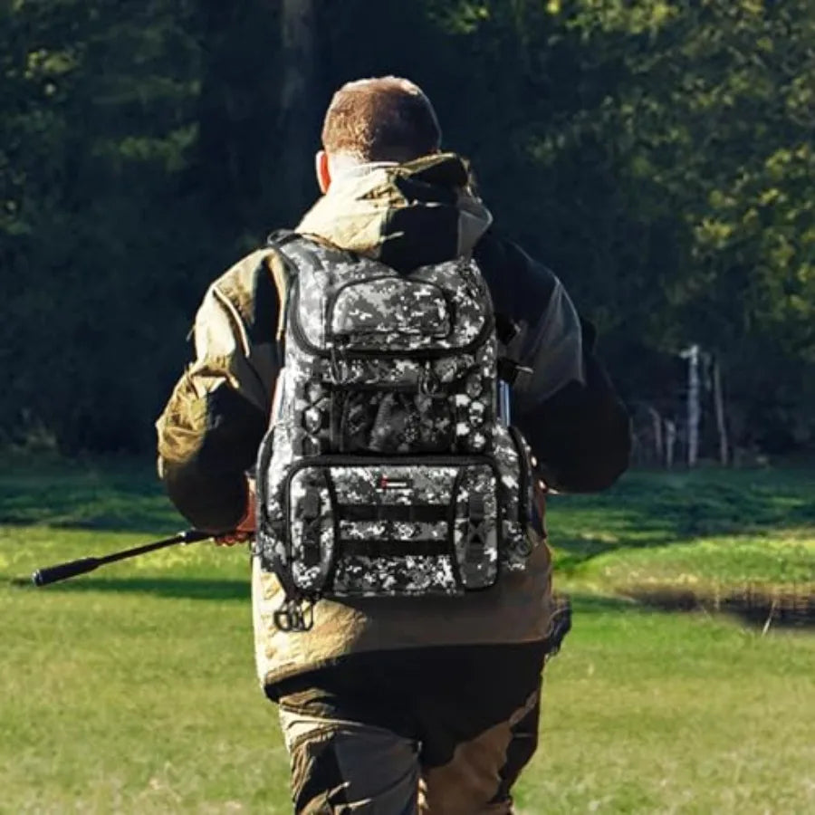 Fishing Tackle Backpack With Rod Holders And Tackle Boxes