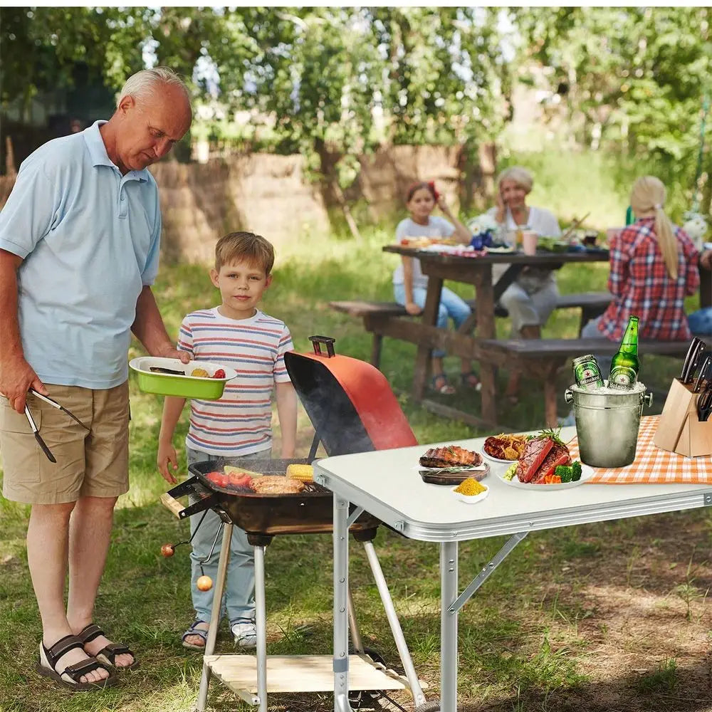 Outdoor Folding Aluminum Camping Table Lightweight Portable Picnic