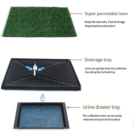 NONE Dog Litter Grass Pad With Large Tray For Puppies