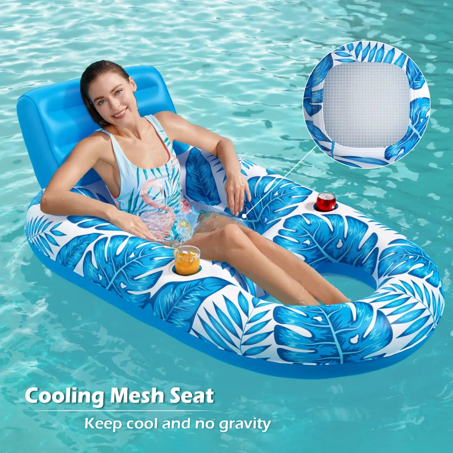 Inflatable Pool Float Lounger For Adults For Swimming Pools And Lakes