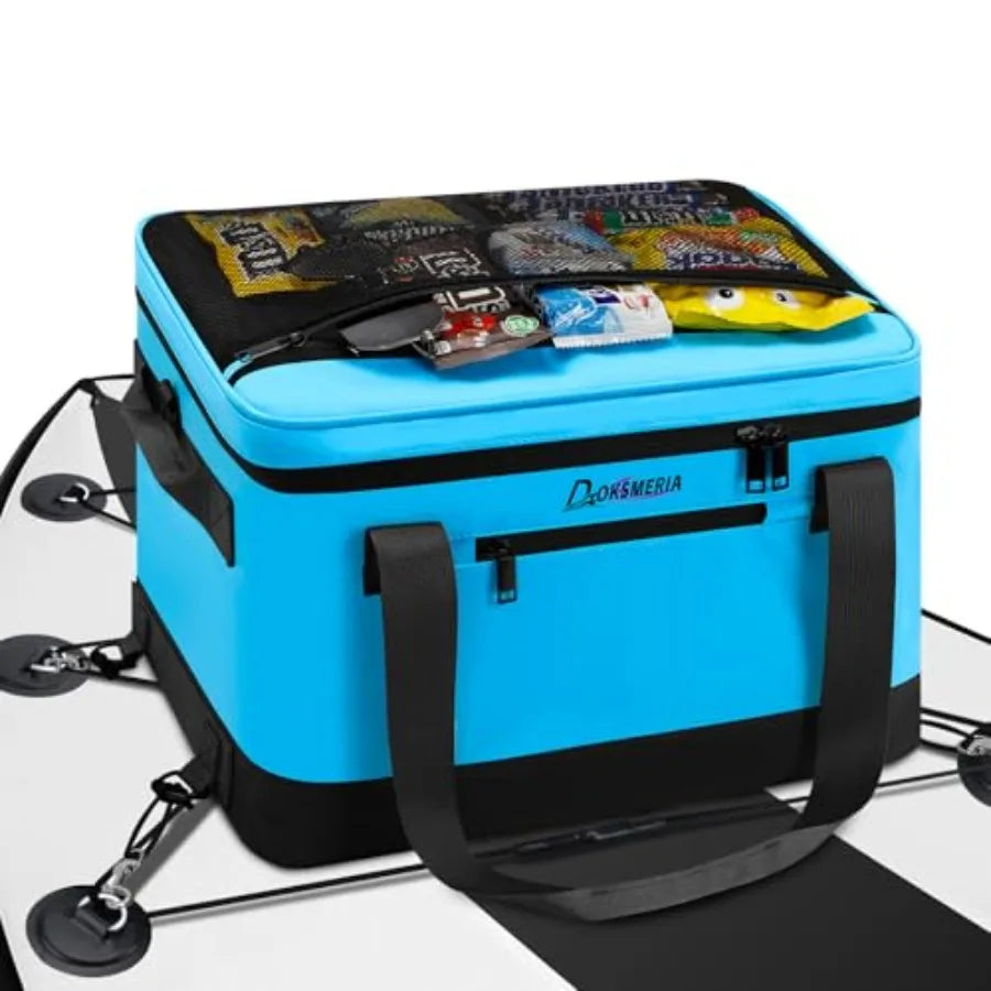 Paddle Board Cooler Waterproof, Super Capacity SUP Paddleboard Deck Cooler with Shoulder Strap and 6 Elastic Rope Clips, Paddle