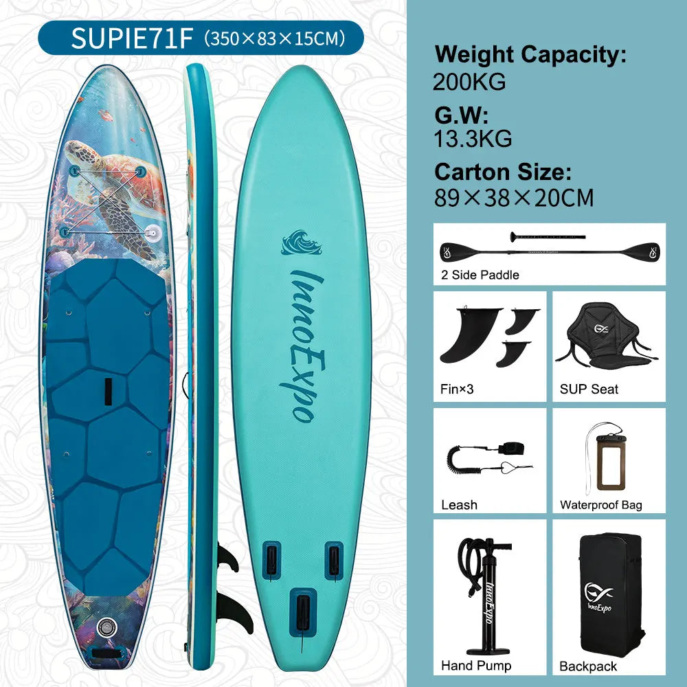 InnoExpo Inflatable Stand Up Paddleboard With Complete Accessory Kit