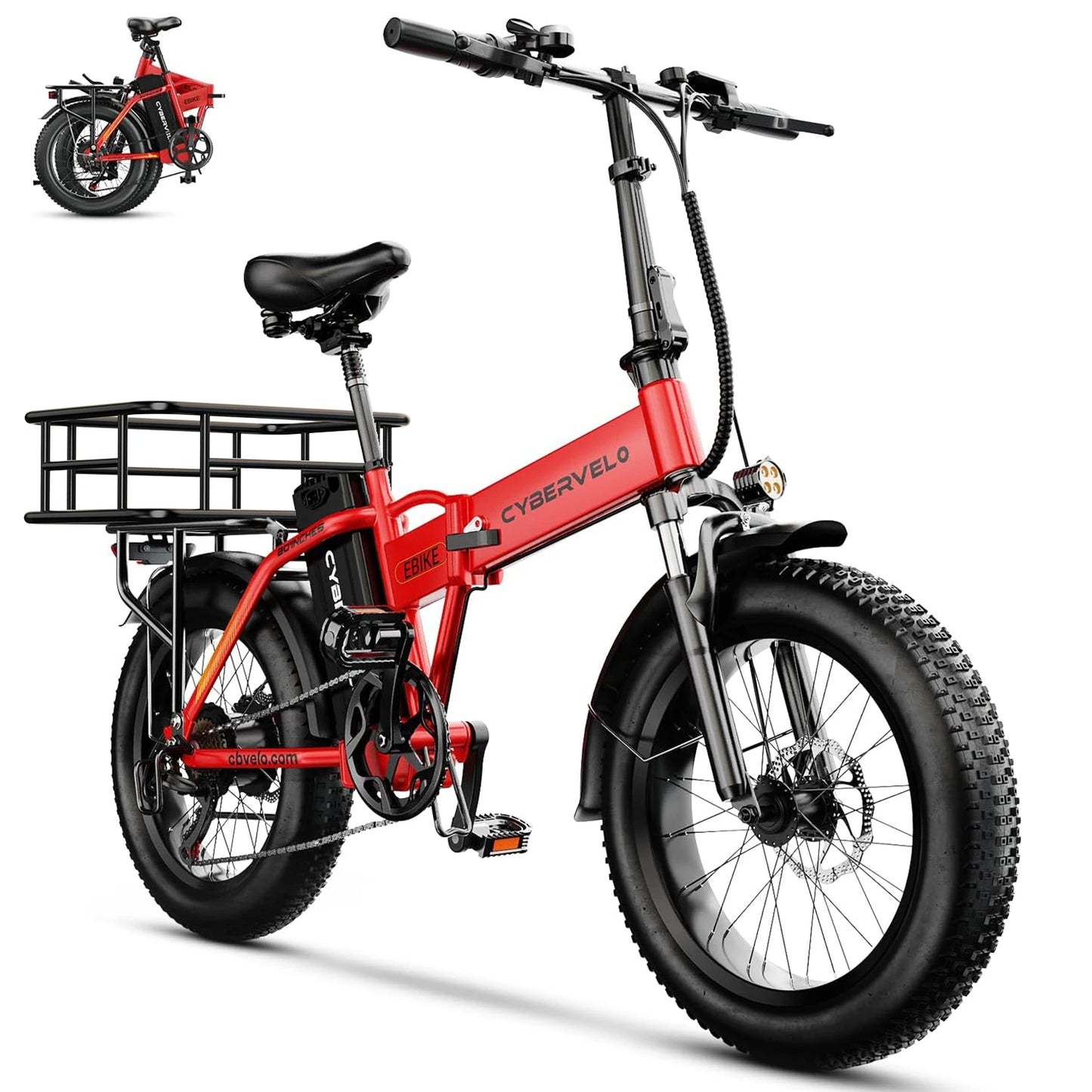 CYBERVELO EK4 Folding 1000W Electric Bike All Terrain 48V Battery