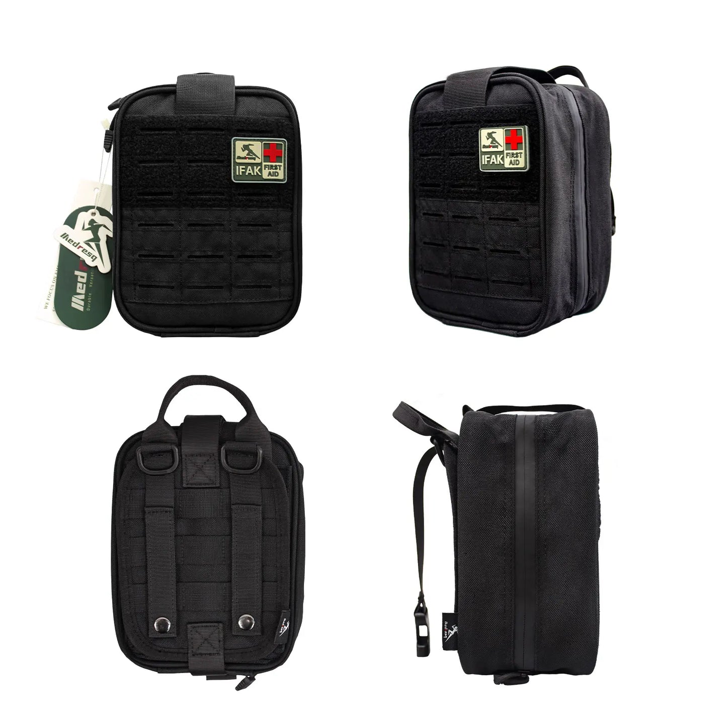 Medresq IFAK Trauma Kit - Tactical First Aid Wound Care Kit with Molle Pouch for Military Combat Car Camping