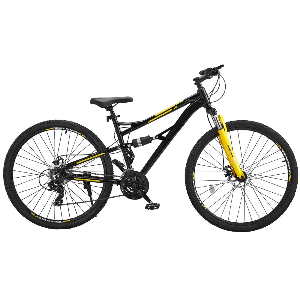 Full Suspension Mountain Bike 24-Speed Aluminum Frame And Disc Brakes