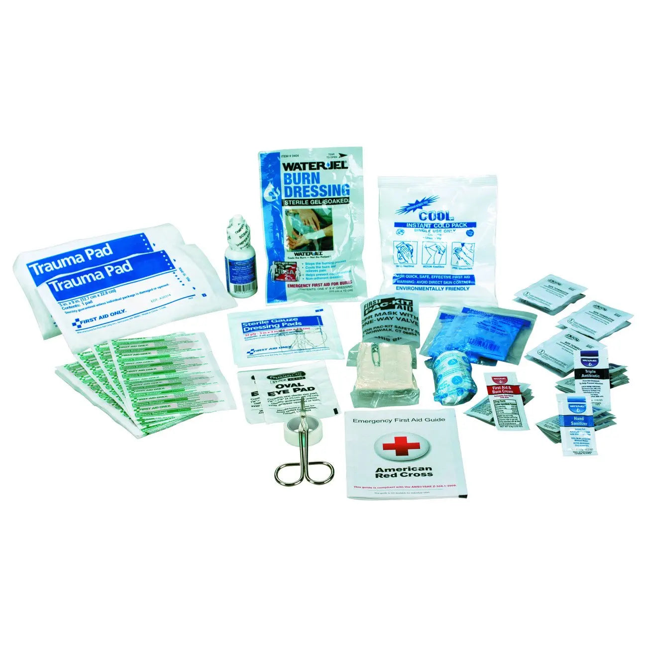 25-Person Emergency First Aid Kit Refill Supplies, 89 Pieces for Business and Office Use