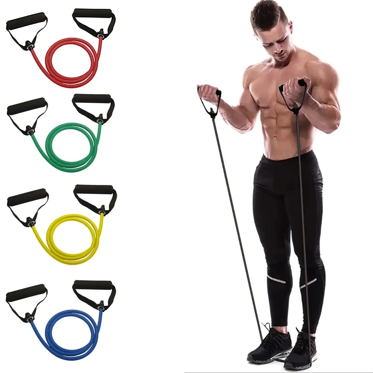 Resistance Bands With Handles For Home Gym Portable Fitness Equipment
