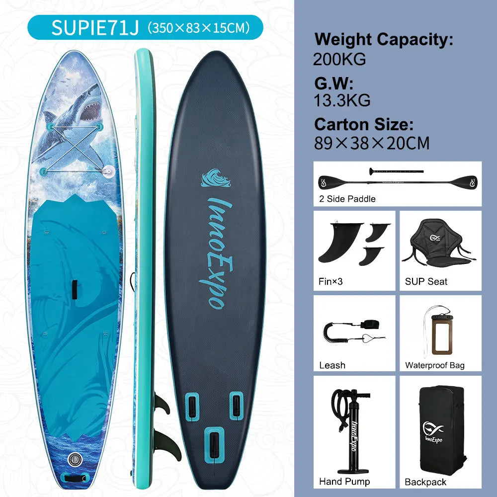 InnoExpo Inflatable Stand Up Paddleboard With Complete Accessory Kit