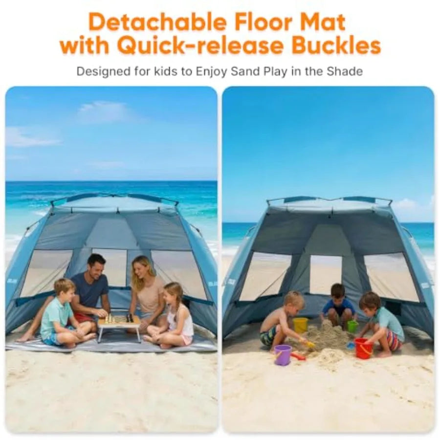 Pop Up Beach Tent Sun Shelter With UPF 50 Flooring
