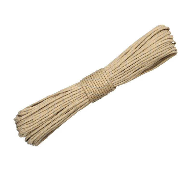 Reflective Paracord 550 Military 7 Strand Rope Tactical Parachute Cord Camping Tent Rope Warning Line Lanyard DIY Bracelet