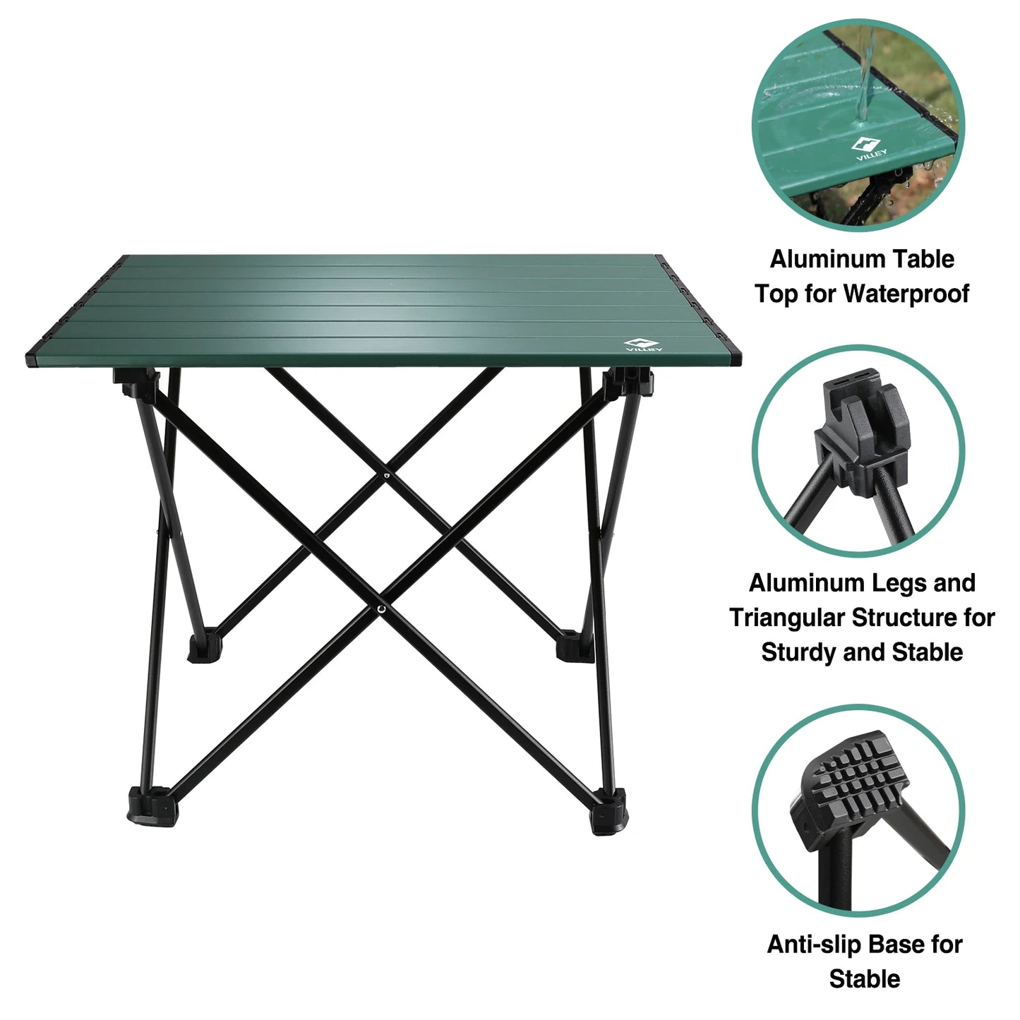 VILLEY Ultralight Folding Portable Camping Side Table