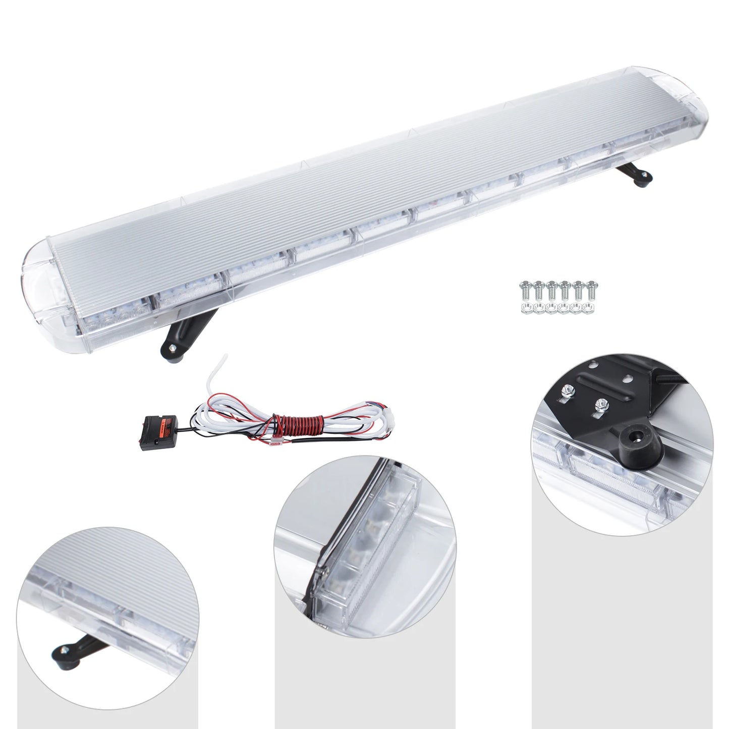 Emergency 360-Degree LED Strobe Light Bar IP65 Waterproof 96 LED Remote Control