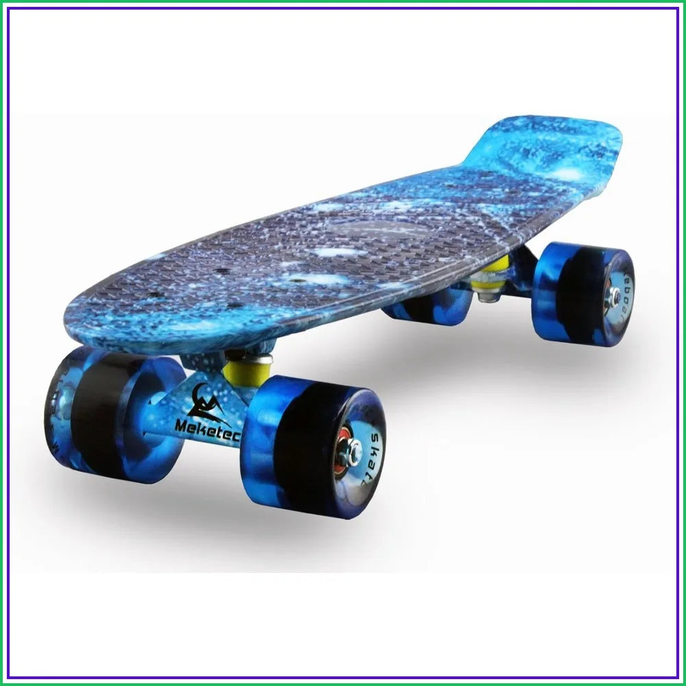 Mini Cruiser Skateboard For Kids Beginners Retro Design
