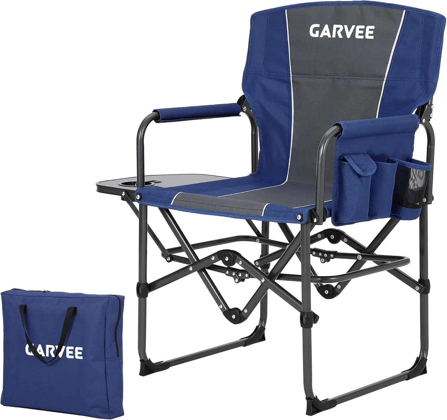HiMISS Heavy Duty Folding Directors Chair 400 Lb Capacity Cupholder
