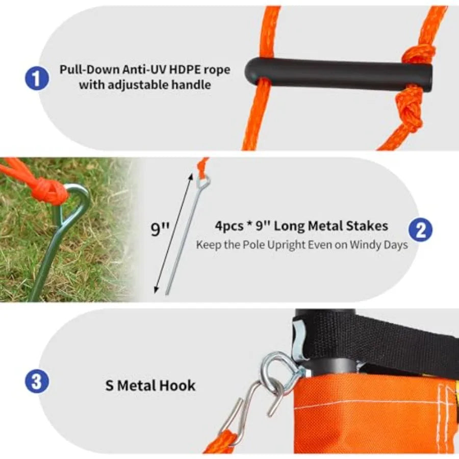 Outdoor Volleyball Net Set For Backyard Beach With Adjustable Poles