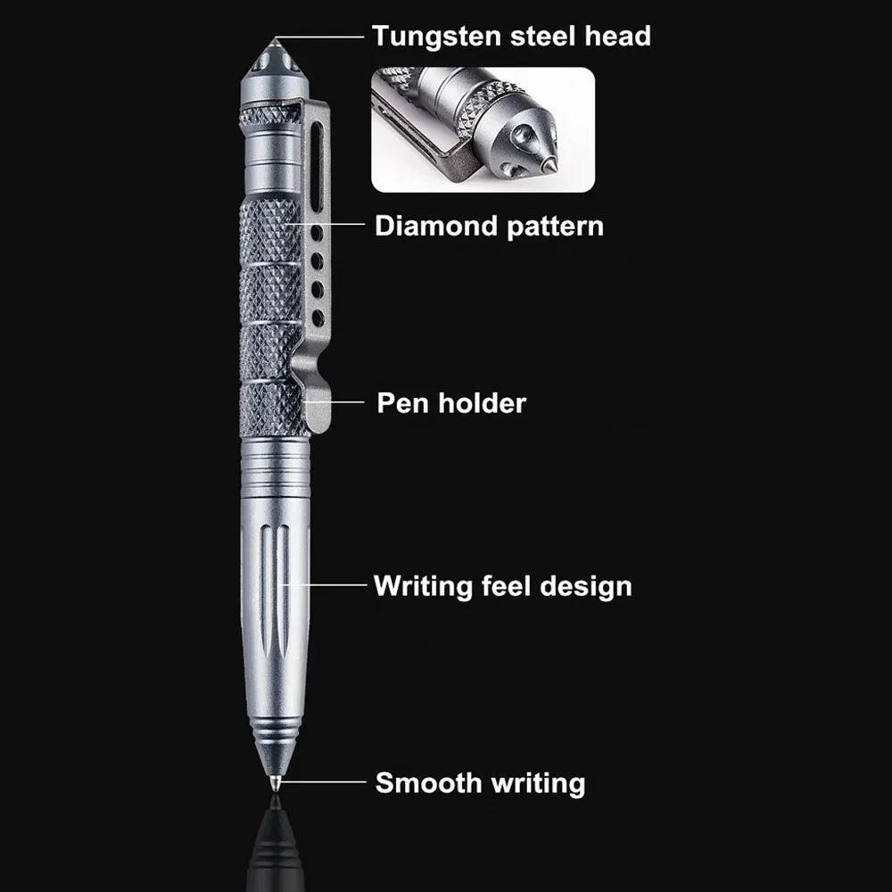 Portable Tactical Pen Self Defense Aviation Aluminum Glass Breaker Multitool