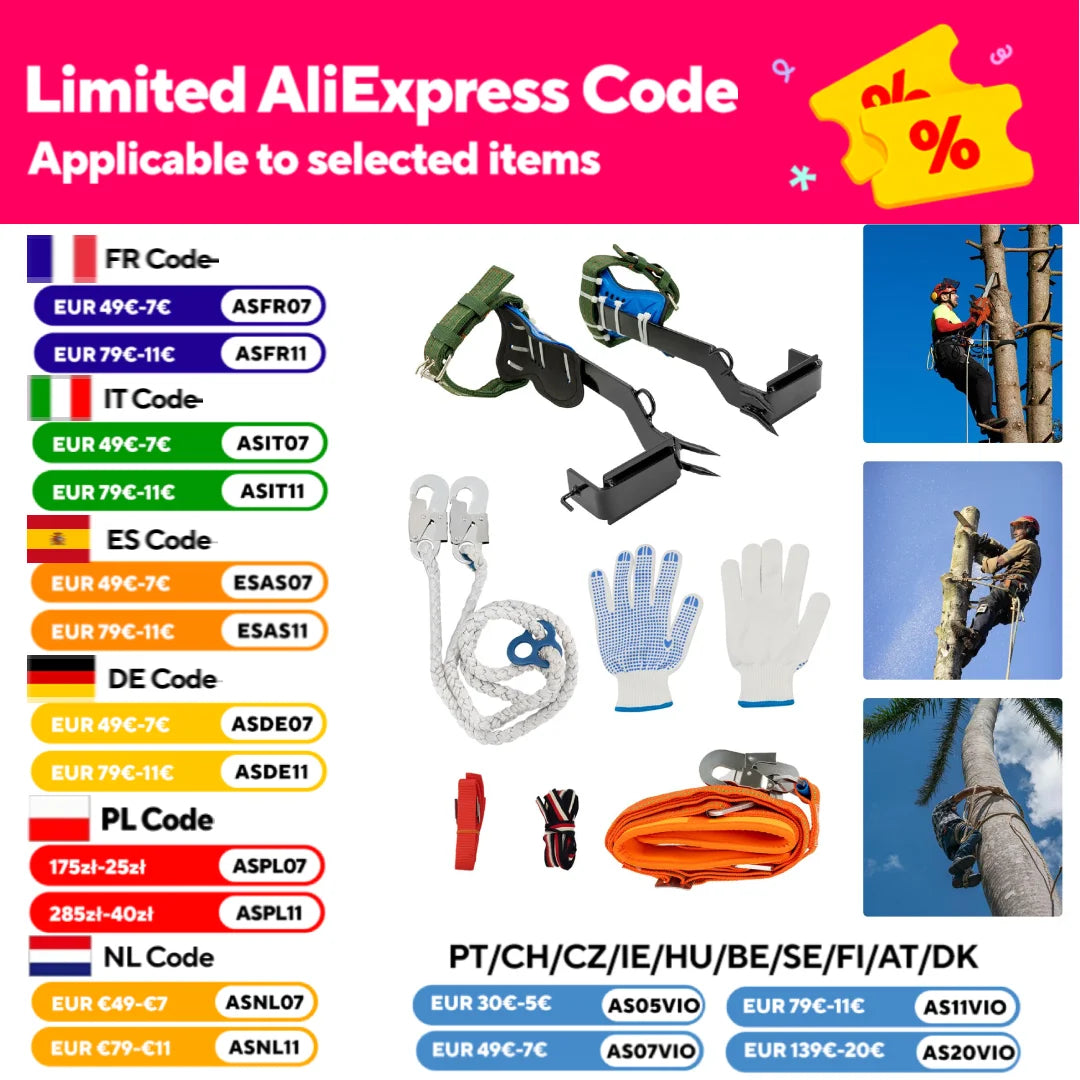 Tree Climbing Gear Set 220LB Capacity Professional Ascension Equipment Fruit Picking Logging Rescue Hunting Rock Climbing