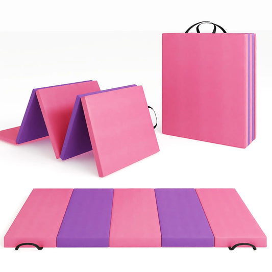 HiMISS Folding Gymnastics Mat for Tumbling Yoga and Home Fitness
