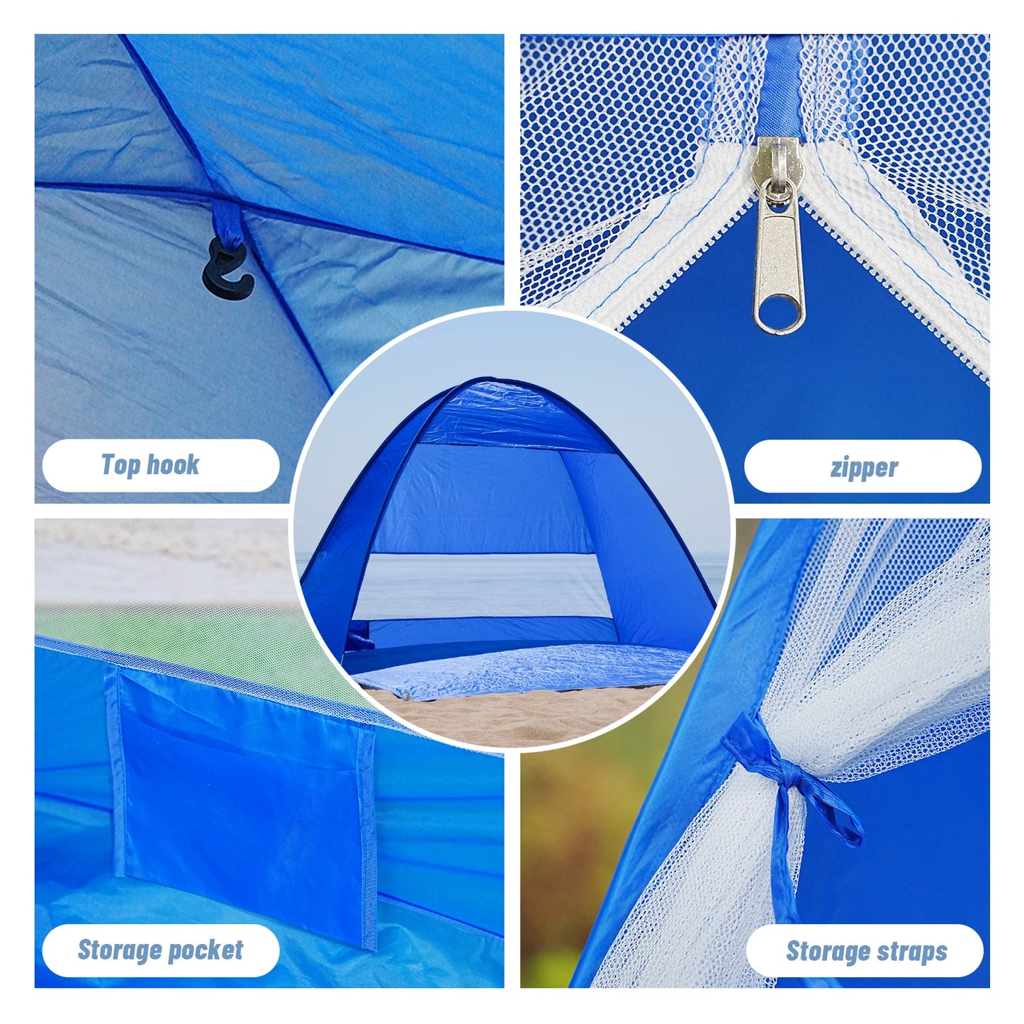 Pakicetus Pop-Up Beach Tent, Compact Folding For Outdoor Use