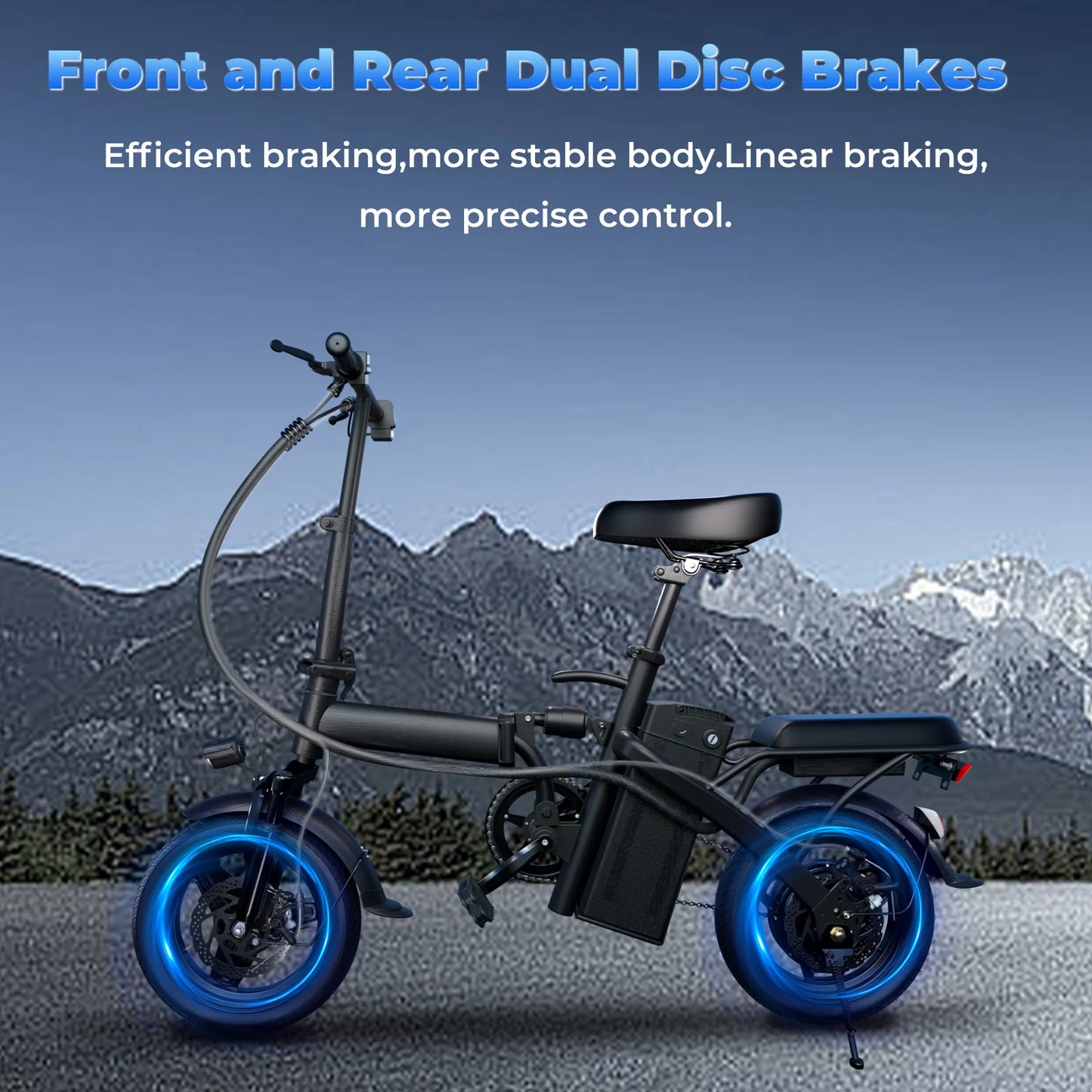 Lelekuai 500W Folding Electric Bike 20 MPH Removable Battery
