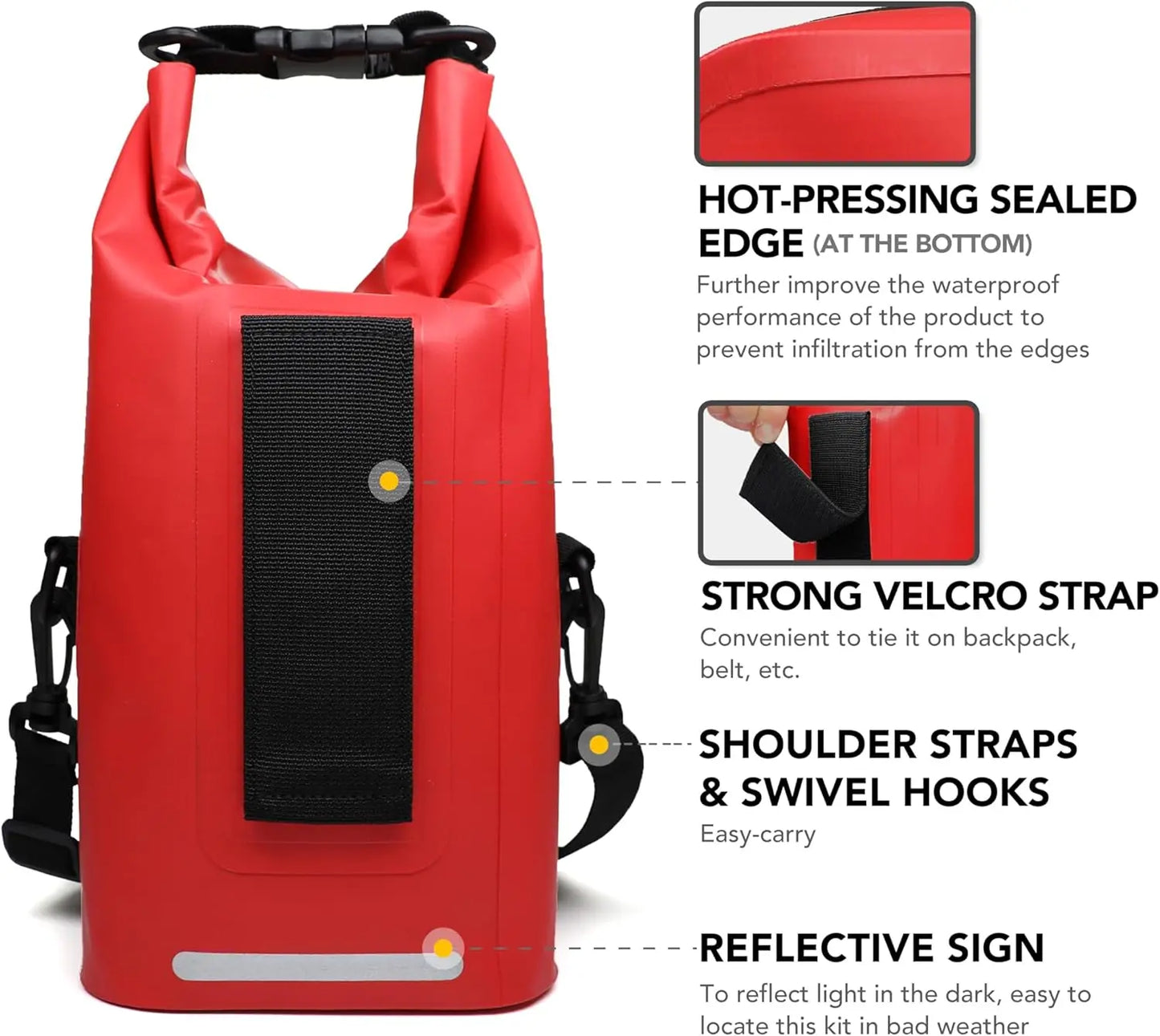 Waterproof 250 Piece First Aid Kit With Reflective Dry Bag For Outdoors