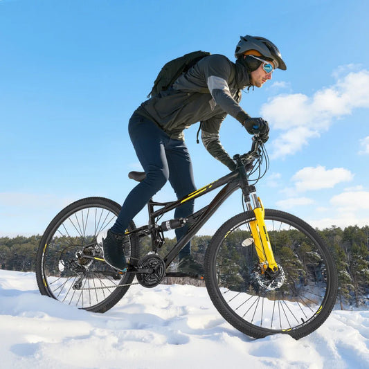 Full Suspension Mountain Bike 24-Speed Aluminum Frame And Disc Brakes