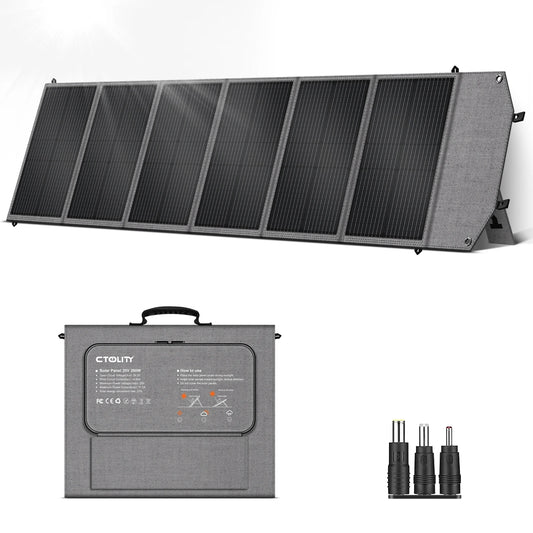 CTOLITY 200W Foldable Solar Panel USB Type C Charging Port