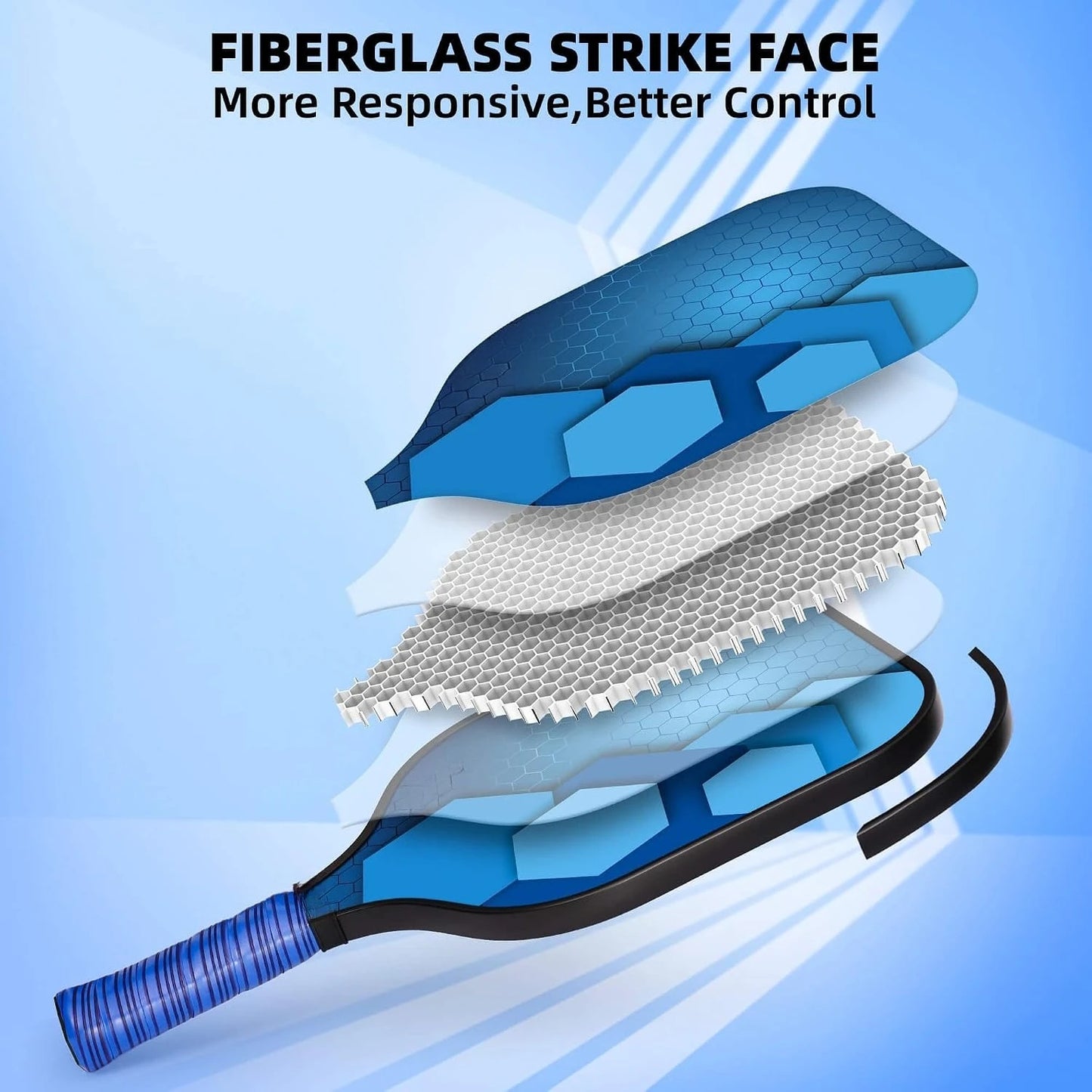 USAPA Approved Fiberglass Pickleball Paddle Set With Extra Balls