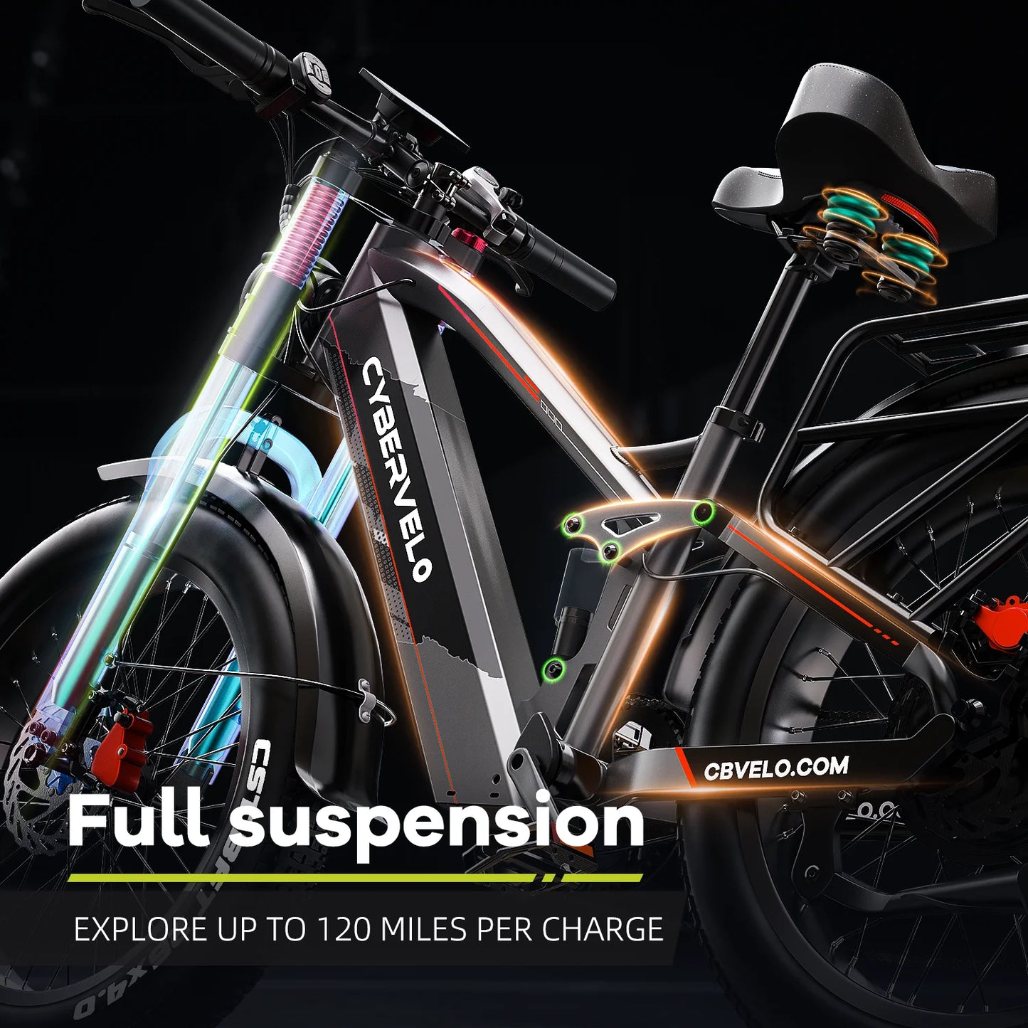 CYBERVELO 5000W Off Road Electric Bike 100 Mile Range