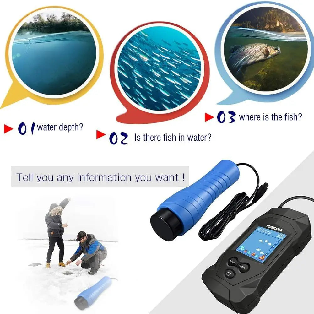 Portable Handheld Ice Fishing Fish Finder With LCD Display Monitor