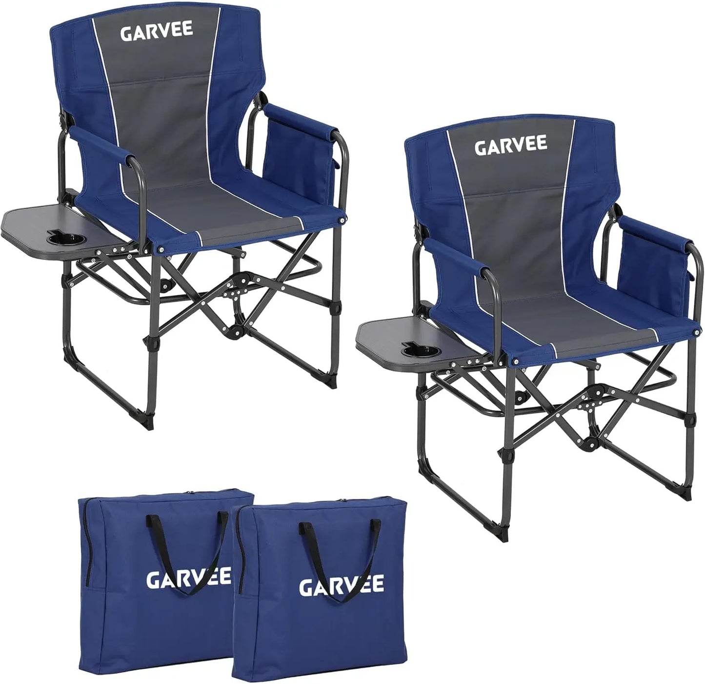 HiMISS Heavy Duty Folding Directors Chair 400 Lb Capacity Cupholder