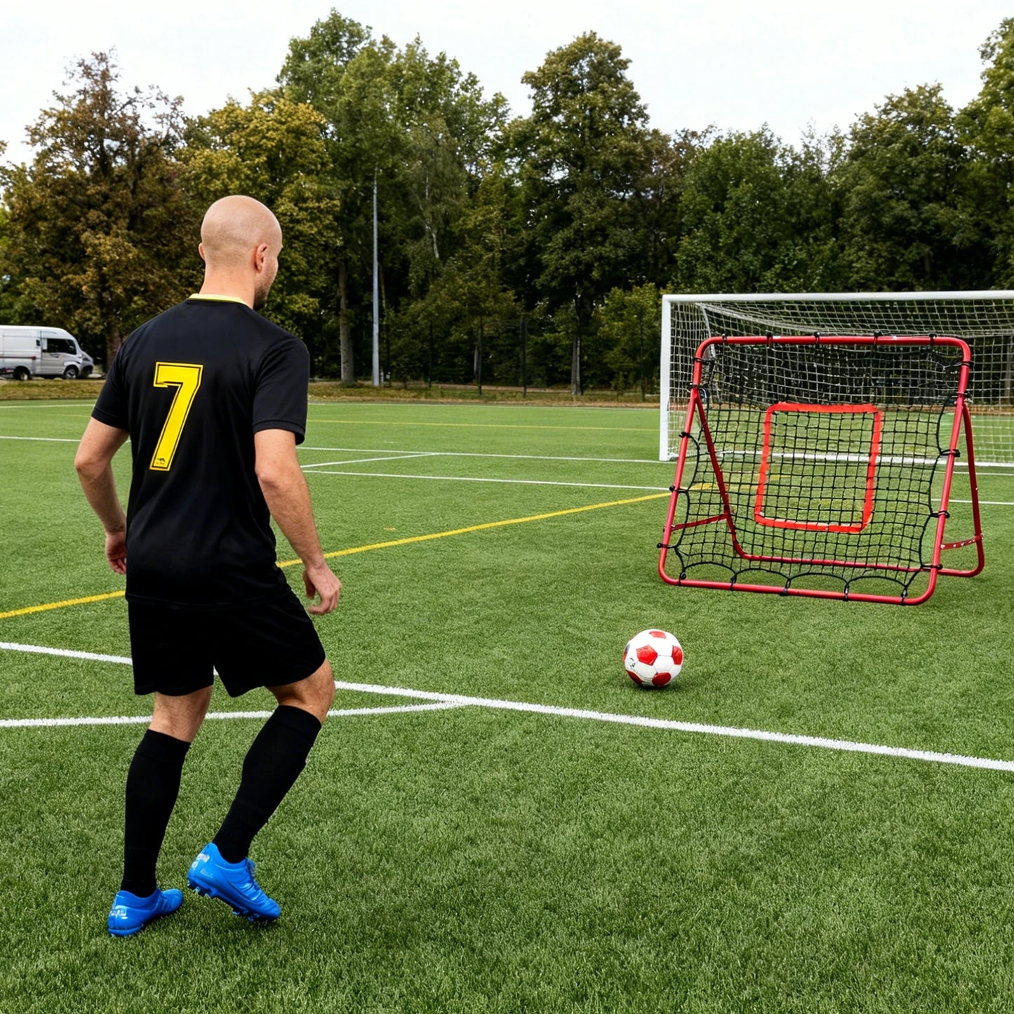 Baseball Rebounder Pitch Back Net With 3 Ball Return Modes