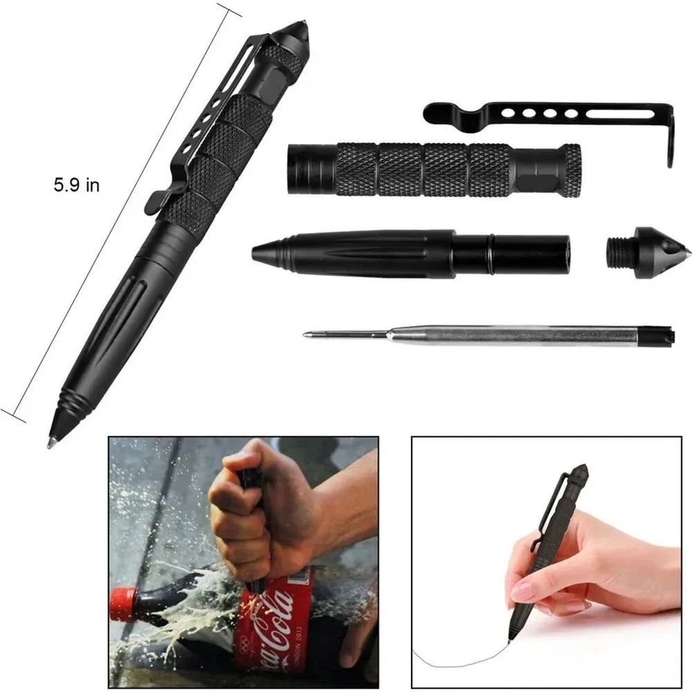 Portable Tactical Pen Self Defense Aviation Aluminum Glass Breaker Multitool
