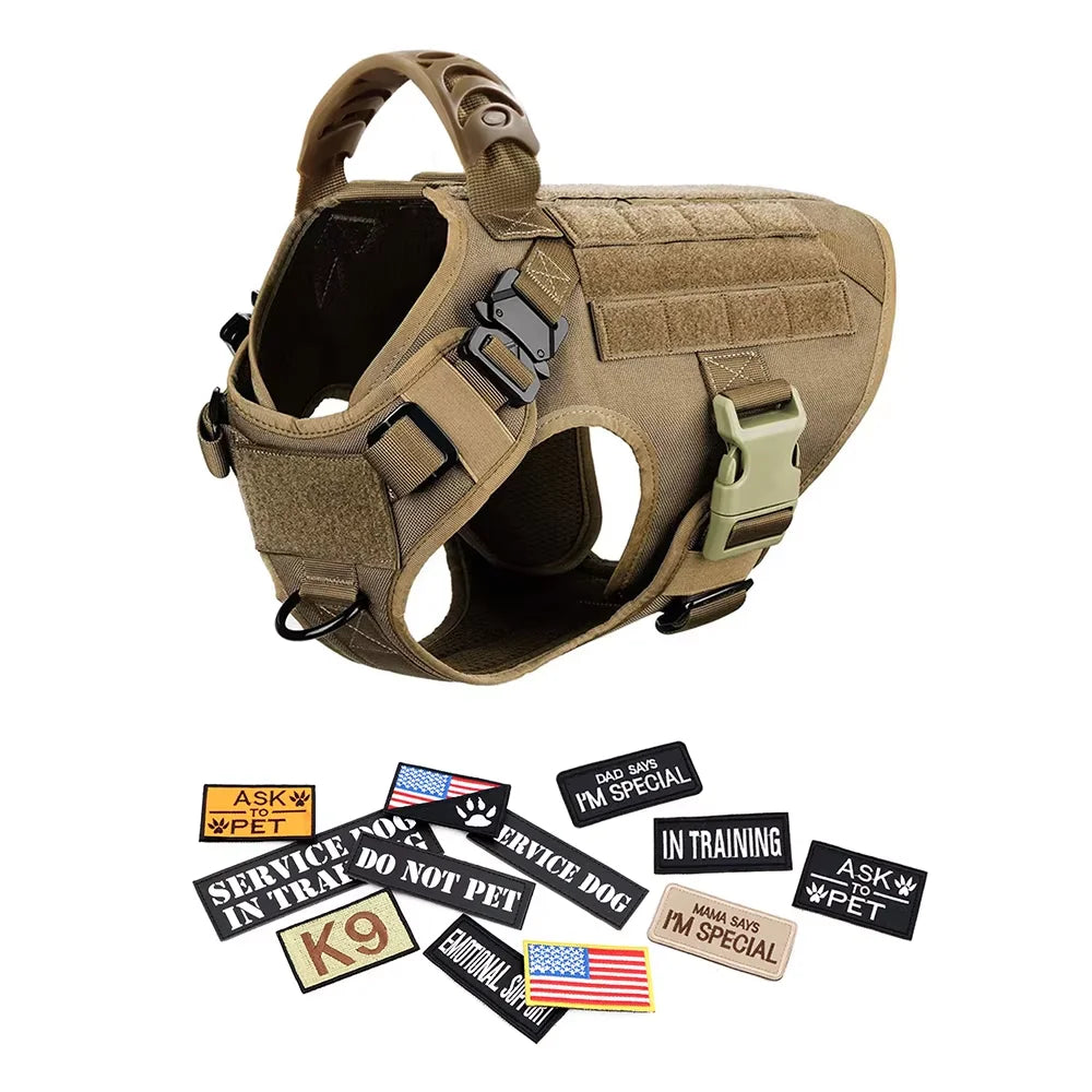 Petravel Tactical Nylon Dog Harness Vest And Leash Set