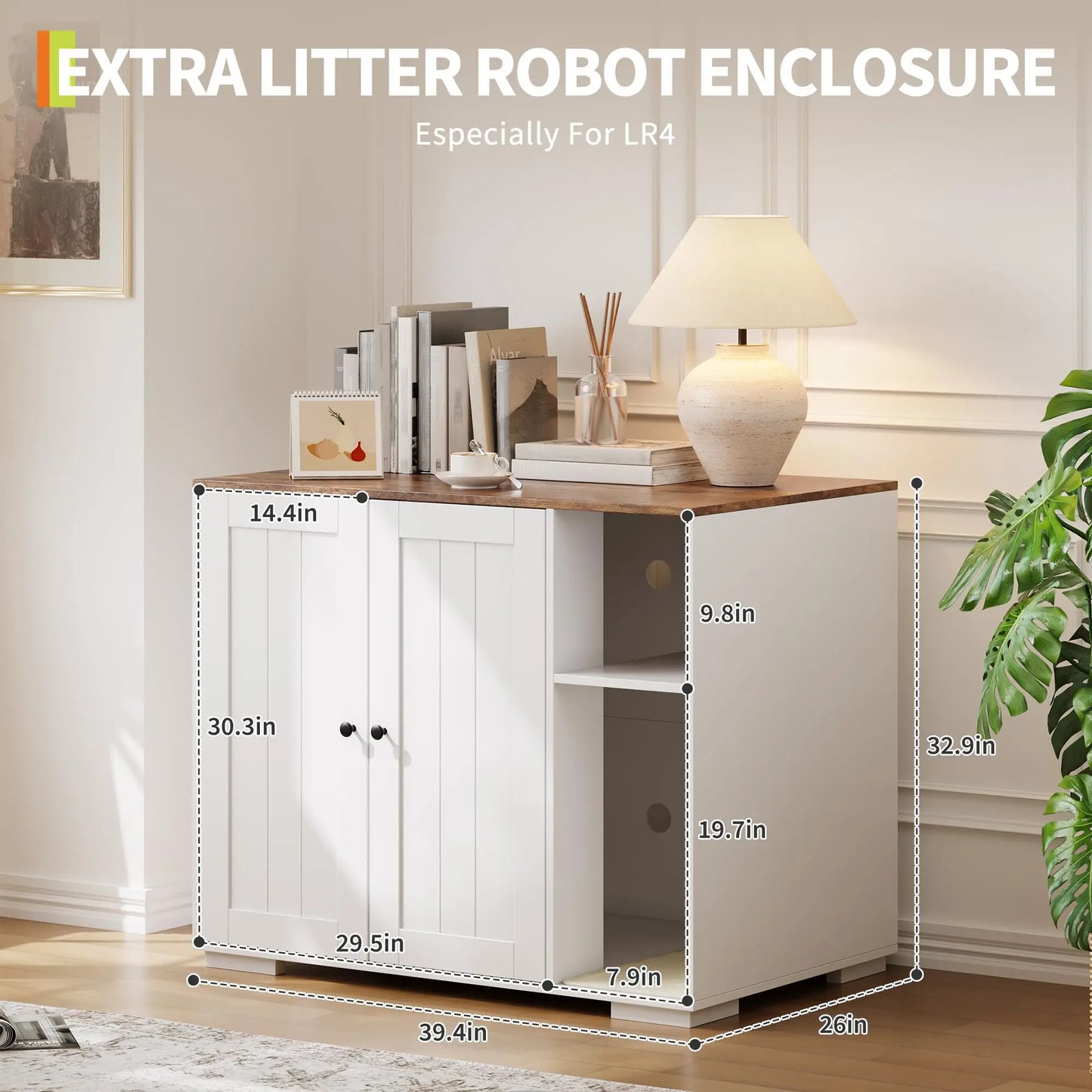 HiMISS Cat Litter Enclosure For Litter Robot 3 And 4